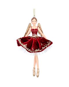 Gisela Graham Luxury Burgundy Fairy Resin Tree Decoration
